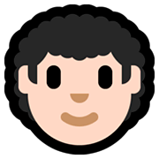 Emoji 👨🏻‍🦱 Uomo: Carnagione Chiara E Capelli Ricci su Microsoft Windows 10 October 2018 Update.