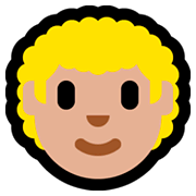 👨🏼‍🦱 Emoji Hombre: Tono De Piel Claro Medio Y Pelo Rizado en Microsoft Windows 10 October 2018 Update.