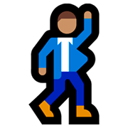 🕺🏽 Emoji tanzender Mann: mittlere Hautfarbe Microsoft Windows 10 October 2018 Update.