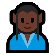 🧝🏿‍♂️ Emoji Elfo Hombre: Tono De Piel Oscuro en Microsoft Windows 10 October 2018 Update.