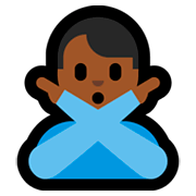 Emoji 🙅🏾‍♂️ Uomo Con Gesto Di Rifiuto: Carnagione Abbastanza Scura su Microsoft Windows 10 October 2018 Update.