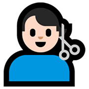 💇🏻‍♂️ Emoji Homem Cortando O Cabelo: Pele Clara na Microsoft Windows 10 October 2018 Update.