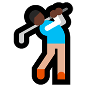 🏌🏿‍♂️ Emoji Hombre Jugando Al Golf: Tono De Piel Oscuro en Microsoft Windows 10 October 2018 Update.