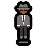 Emoji 🕴🏾 Uomo Con Completo Che Levita: Carnagione Abbastanza Scura su Microsoft Windows 10 October 2018 Update.