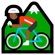 🚵🏾‍♂️ Emoji Mountainbiker: mitteldunkle Hautfarbe Microsoft Windows 10 October 2018 Update.