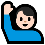 🙋🏻‍♂️ Emoji Mann mit erhobenem Arm: helle Hautfarbe Microsoft Windows 10 October 2018 Update.