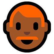 👨🏾‍🦰 Emoji Hombre: Tono De Piel Oscuro Medio Y Pelo Pelirrojo en Microsoft Windows 10 October 2018 Update.
