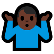 🤷🏿‍♂️ Emoji schulterzuckender Mann: dunkle Hautfarbe Microsoft Windows 10 October 2018 Update.