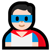 Émoji 🦸🏻‍♂️ Super-héros Homme : Peau Claire sur Microsoft Windows 10 October 2018 Update.