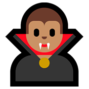 🧛🏽‍♂️ Emoji männlicher Vampir: mittlere Hautfarbe Microsoft Windows 10 October 2018 Update.