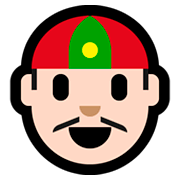 👲🏻 Emoji Mann mit chinesischem Hut: helle Hautfarbe Microsoft Windows 10 October 2018 Update.