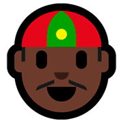 👲🏿 Emoji Mann mit chinesischem Hut: dunkle Hautfarbe Microsoft Windows 10 October 2018 Update.