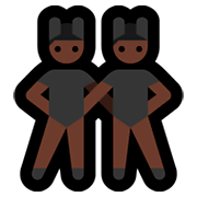 Emoji 👯🏿‍♂️ Uomini Con Orecchie Da Coniglio, Carnagione Scura su Microsoft Windows 10 October 2018 Update.