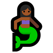 🧜🏾 Emoji Persona Sirena: Tono De Piel Oscuro Medio en Microsoft Windows 10 October 2018 Update.