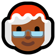 🤶🏾 Emoji Weihnachtsfrau: mitteldunkle Hautfarbe Microsoft Windows 10 October 2018 Update.