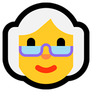 Emoji 👵 Donna Anziana su Microsoft Windows 10 October 2018 Update.