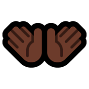 👐🏿 Emoji Mãos Abertas: Pele Escura na Microsoft Windows 10 October 2018 Update.