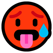 Emoji 🥵 Faccina Accaldata su Microsoft Windows 10 October 2018 Update.
