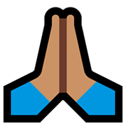 Emoji 🙏🏽 Mani Giunte: Carnagione Olivastra su Microsoft Windows 10 October 2018 Update.