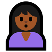 🙎🏾 Emoji schmollende Person: mitteldunkle Hautfarbe Microsoft Windows 10 October 2018 Update.