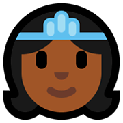 👸🏾 Emoji Prinzessin: mitteldunkle Hautfarbe Microsoft Windows 10 October 2018 Update.