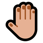🤚🏼 Emoji erhobene Hand von hinten: mittelhelle Hautfarbe Microsoft Windows 10 October 2018 Update.