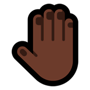 🤚🏿 Emoji erhobene Hand von hinten: dunkle Hautfarbe Microsoft Windows 10 October 2018 Update.