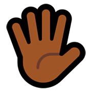 🖐🏾 Emoji Hand mit gespreizten Fingern: mitteldunkle Hautfarbe Microsoft Windows 10 October 2018 Update.