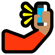 🤳🏽 Emoji Selfie: mittlere Hautfarbe Microsoft Windows 10 October 2018 Update.
