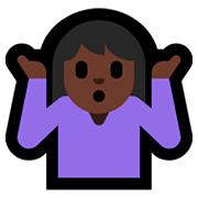 Emoji 🤷🏿 Persona Che Scrolla Le Spalle: Carnagione Scura su Microsoft Windows 10 October 2018 Update.