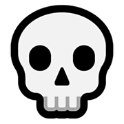 Émoji 💀 Crâne sur Microsoft Windows 10 October 2018 Update.