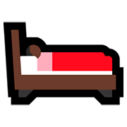 🛌🏿 Emoji im Bett liegende Person: dunkle Hautfarbe Microsoft Windows 10 October 2018 Update.