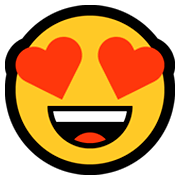 Emoji 😍 Faccina Con Sorriso E Occhi A Cuore su Microsoft Windows 10 October 2018 Update.