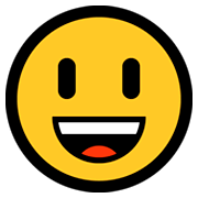 😃 Emoji grinsendes Gesicht mit großen Augen Microsoft Windows 10 October 2018 Update.