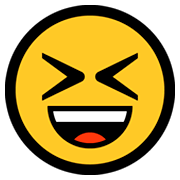 😆 Emoji grinsendes Gesicht mit zusammengekniffenen Augen Microsoft Windows 10 October 2018 Update.
