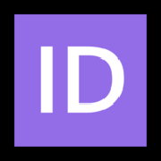 🆔 Emoji Großbuchstaben ID in lila Quadrat Microsoft Windows 10 October 2018 Update.