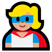 Emoji 🦸🏼 Supereroe: Carnagione Abbastanza Chiara su Microsoft Windows 10 October 2018 Update.