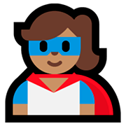 Emoji 🦸🏽 Supereroe: Carnagione Olivastra su Microsoft Windows 10 October 2018 Update.