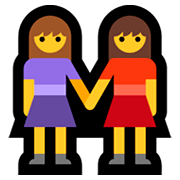 Émoji 👭 Deux Femmes Se Tenant La Main sur Microsoft Windows 10 October 2018 Update.