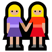 👭🏼 Emoji händchenhaltende Frauen: mittelhelle Hautfarbe Microsoft Windows 10 October 2018 Update.
