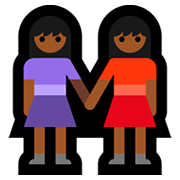 Émoji 👭🏾 Deux Femmes Se Tenant La Main : Peau Mate sur Microsoft Windows 10 October 2018 Update.