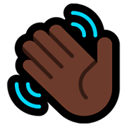 👋🏿 Emoji Mão Acenando: Pele Escura na Microsoft Windows 10 October 2018 Update.