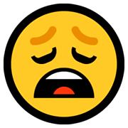 Emoji 😩 Faccina Esausta su Microsoft Windows 10 October 2018 Update.