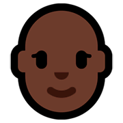 👩🏿‍🦲 Emoji Frau: dunkle Hautfarbe, Glatze Microsoft Windows 10 October 2018 Update.
