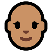 Emoji 👩🏽‍🦲 Donna: Carnagione Olivastra E Calvo su Microsoft Windows 10 October 2018 Update.