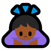 🙇🏾‍♀️ Emoji Mujer Haciendo Una Reverencia: Tono De Piel Oscuro Medio en Microsoft Windows 10 October 2018 Update.