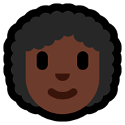 👩🏿‍🦱 Emoji Mulher: Pele Escura E Cabelo Cacheado na Microsoft Windows 10 October 2018 Update.