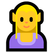 Emoji 🧝‍♀️ Elfo Donna su Microsoft Windows 10 October 2018 Update.