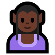 🧝🏿‍♀️ Emoji Elfe: dunkle Hautfarbe Microsoft Windows 10 October 2018 Update.