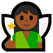 🧚🏾‍♀️ Emoji Mulher Fada: Pele Morena Escura na Microsoft Windows 10 October 2018 Update.